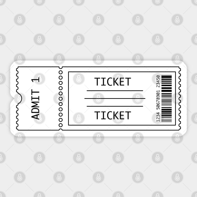 Movie Ticket Line Drawing Graphic Sticker by THP Creative